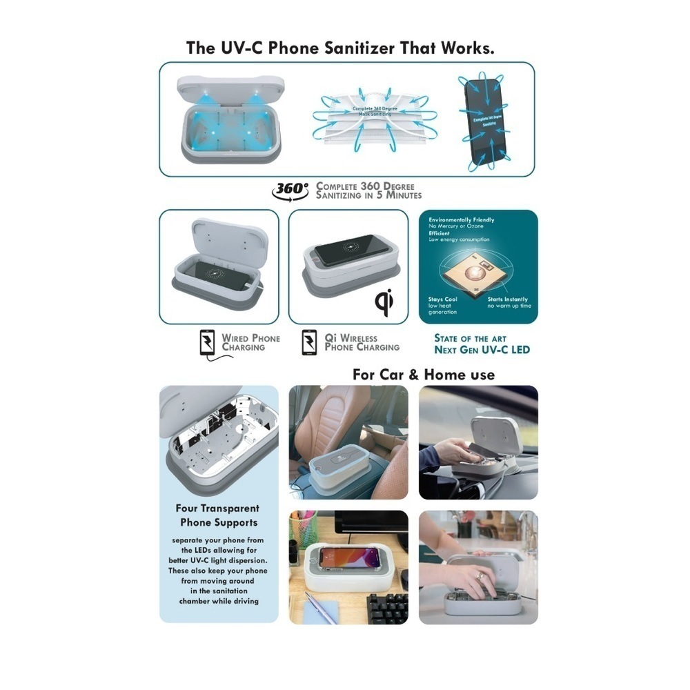 ✨✨Dual Electronics UV Phone Sanitizer for Car/Home UseWireless Phone Charg… - Picture 3 of 11